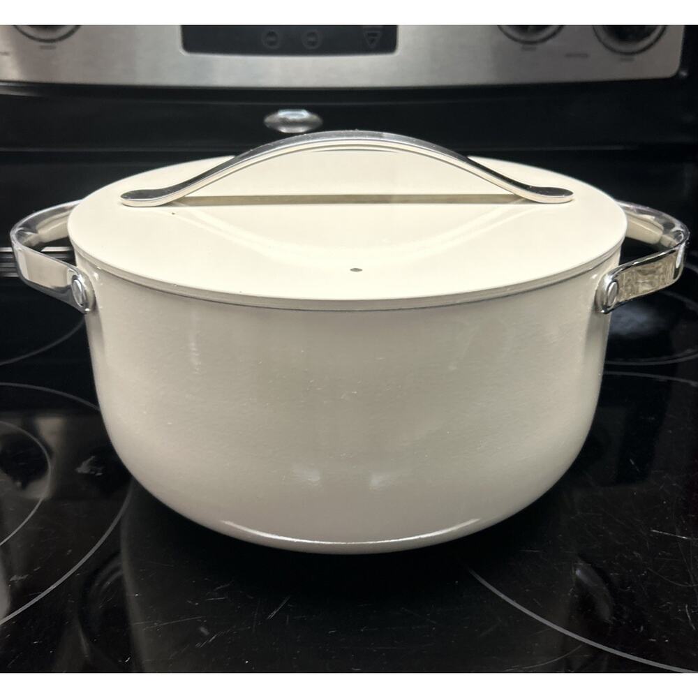 Caraway Non-Stick Ceramic Round Cookware Dutch Oven Pot With Lid - 6.5qt Cream